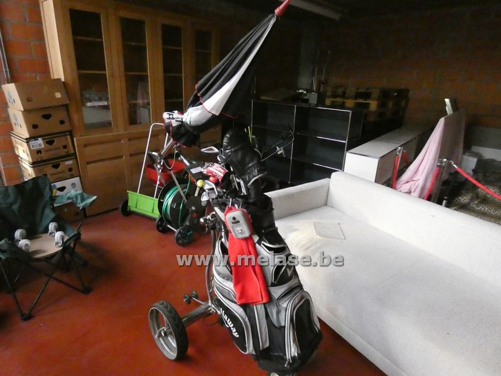 Golftrolley + inhoud