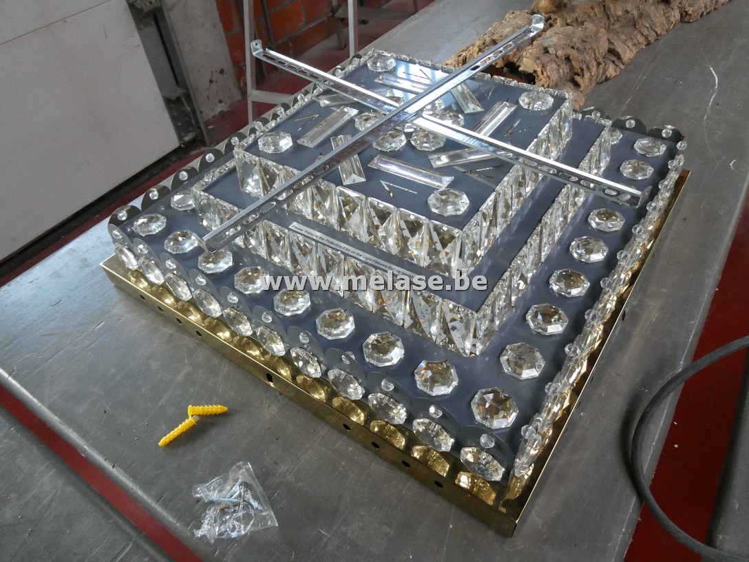 Vierkante kristallen plafondverlichting